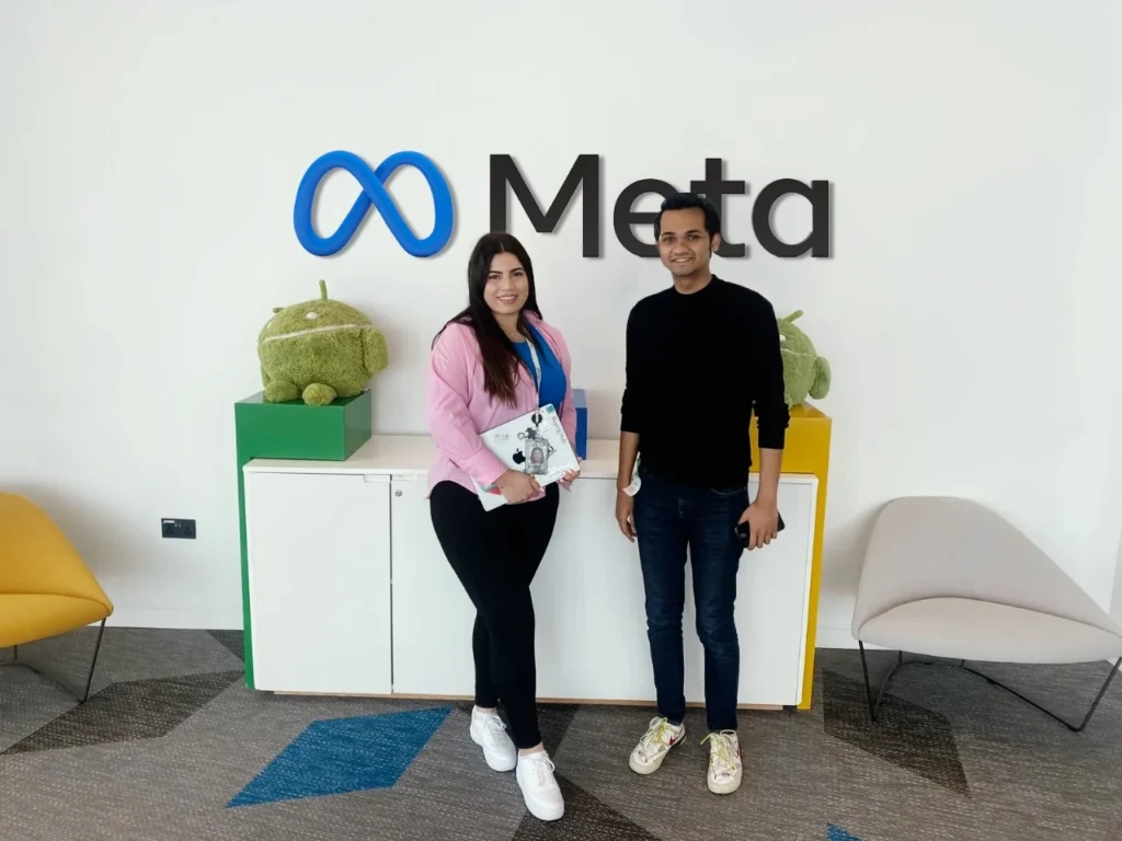 Meta Social founder with Google team member at Google office in Dubai