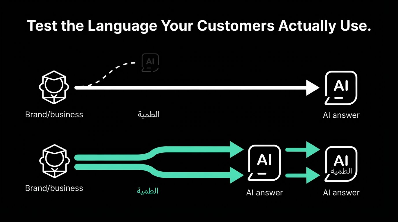 Test customer language and messaging for AI search visibility, showing how brand wording influences AI-generated answers.